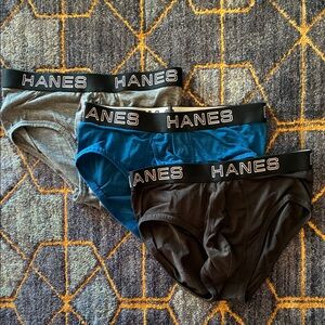 Hanes Men's Briefs - Charcoal, Navy, Ebony